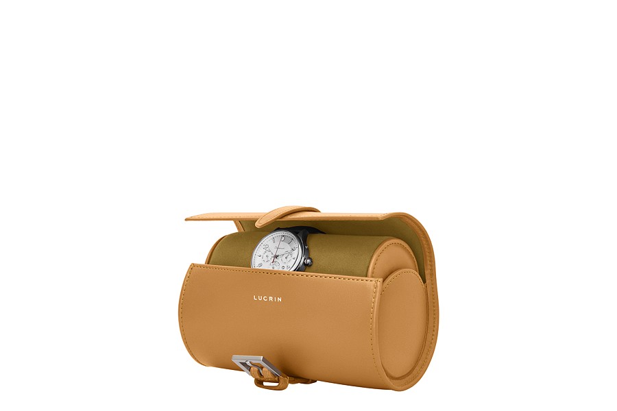 Hiram Uhr Armband Aufbewahrungstasche Fall Leder tragbare Reiseuhr Echtledertasche Uhrentasche Leder für Uhrengehäuse für Männer CF1128Coffee 
