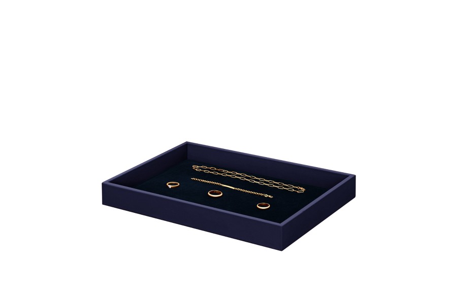 Leather Presentation tray 12.2 x 8.9 inches Navy Blue Smooth Leather