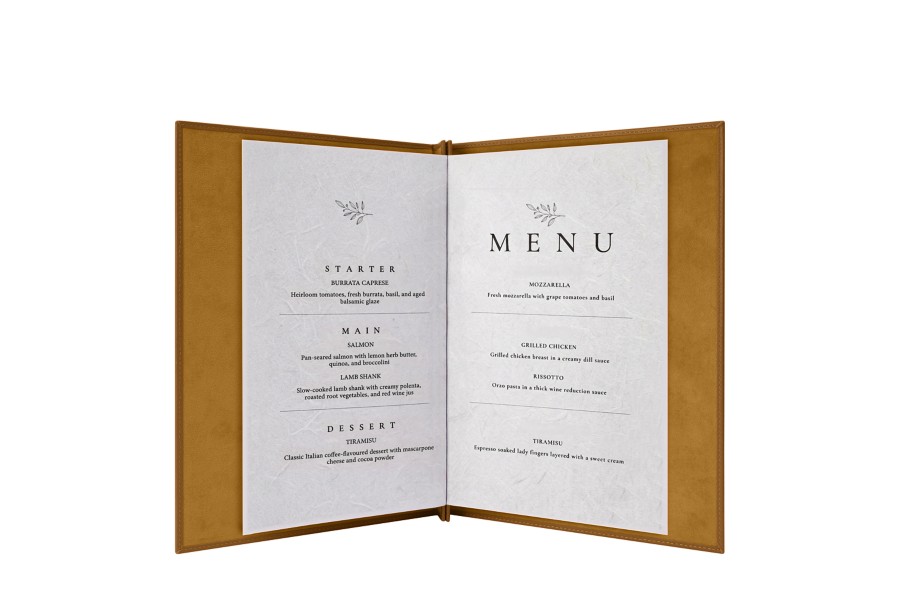 Capa para Menu A4 - Natural - Couro Suave