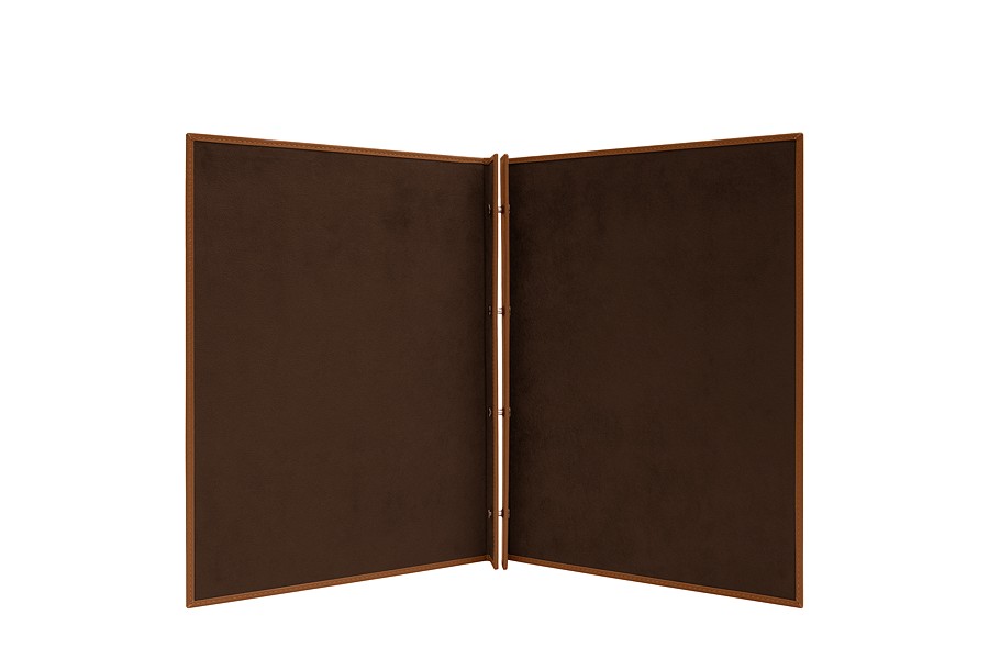 QTY 20 TOP QUALITY A4 MENU FOLDERS IN BROWN LEATHER LOOK 