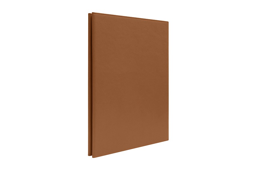 A4 MENU COVER/FOLDER IN BROWN LEATHER LOOK PVC OLD ENGLISH LOOK
