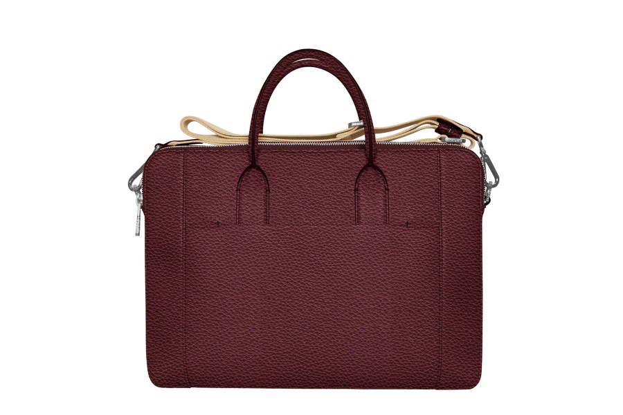 burgundy leather briefcase