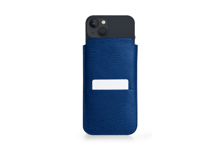 Coque En Cuir PU Pour IPhone 13 Mini, étui Fin Rétro Avec Protection Appareil Photo - Bleu