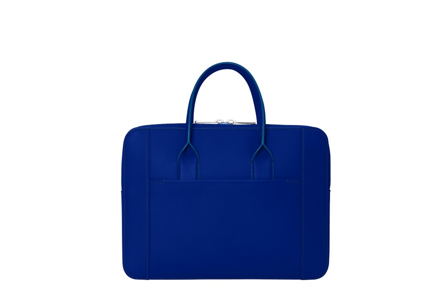 Leather Slim Laptop Bag for 13 inch laptop - Royal Blue - Calf Leather