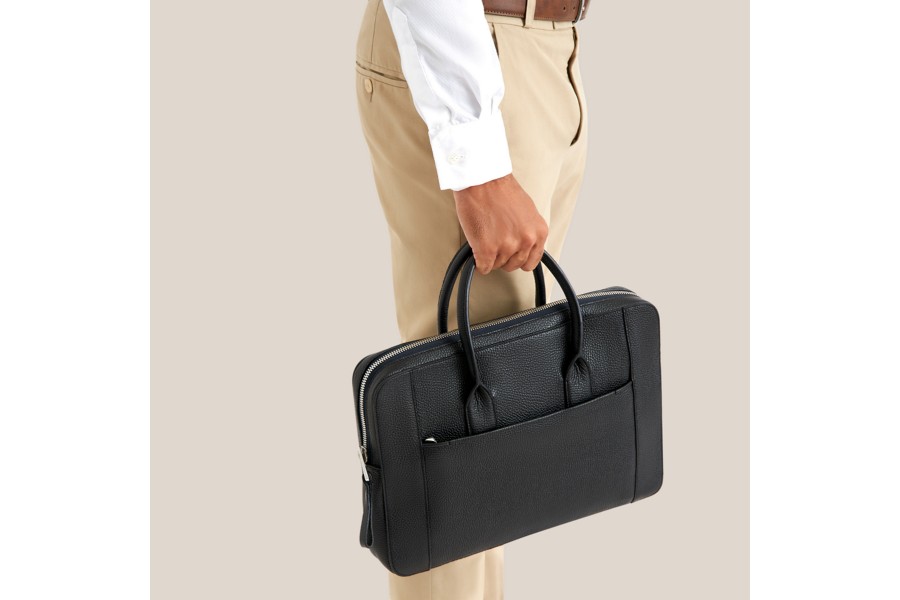 Leather Slim Laptop Bag for 13 inch laptop Royal Blue Calf Leather