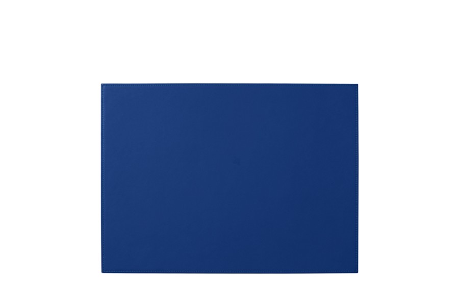 Steife Leder Schreibtischunterlage (44 x 27 cm) - Königsblau - Glattleder