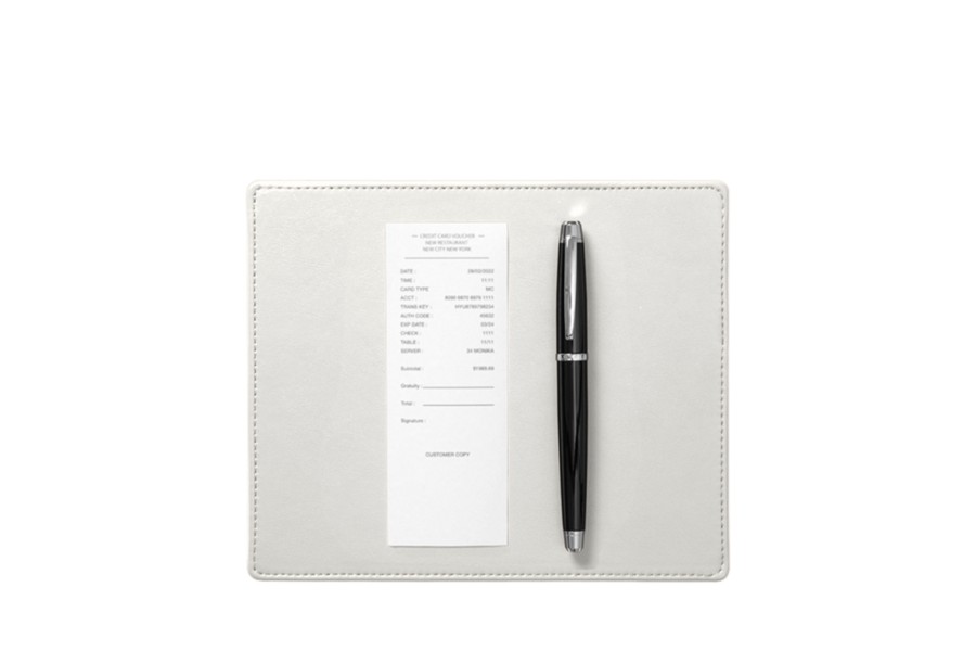 | Leather signing pad - White - Smooth Leather