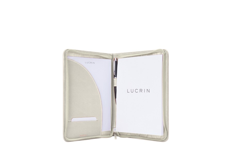 Dokumententasche aus Leder mit Reißverschluss im DIN A5-Format