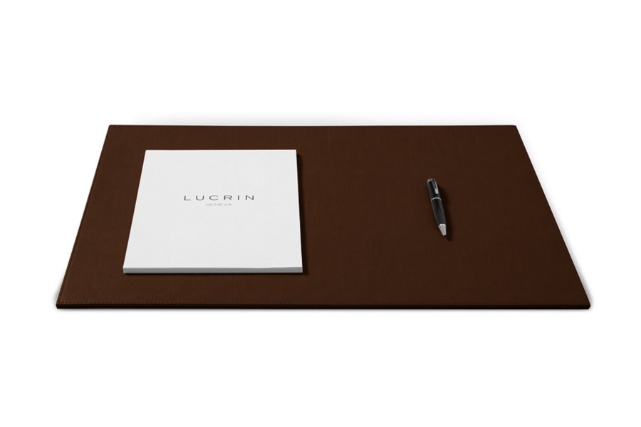 Large Desk Pad Dark Brown Bonded Leather