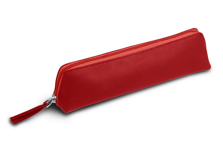 Red leather pencil case Clearance