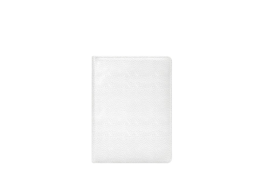 A5 document wallet - White - Granulated Leather