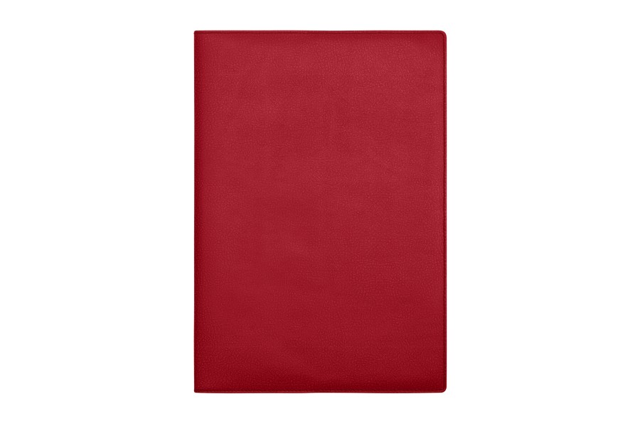 Leather A4 Notebook Cover - Red - Plant-Based Material
