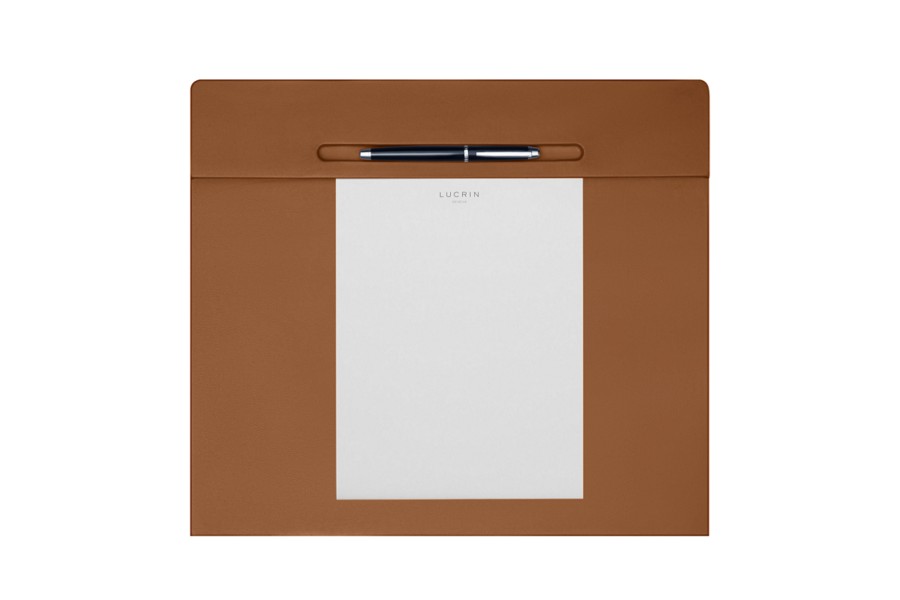 Modern desk blotter for your office Tan Smooth Leather