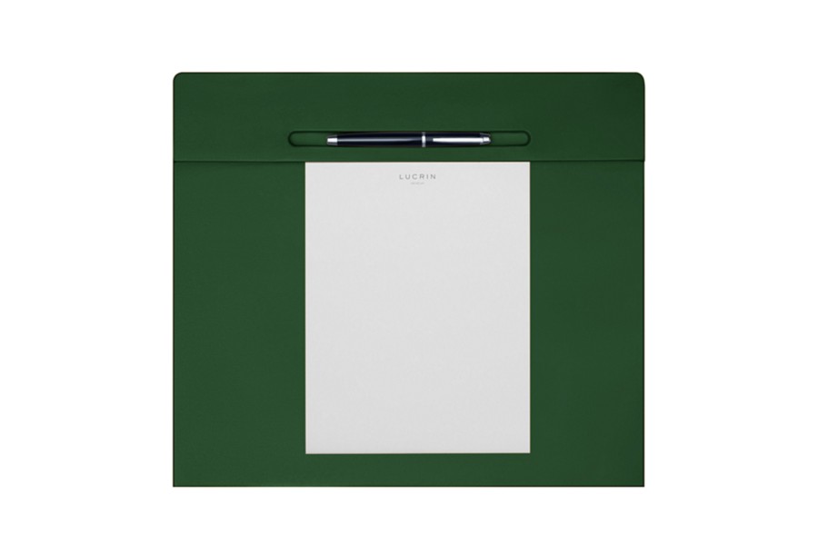 Modern desk blotter for your office Dark Green Smooth Leather