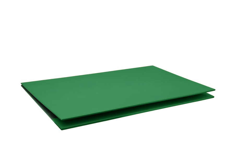Dessus de bureau en cuir à personnaliser. Vert Cuir Lisse