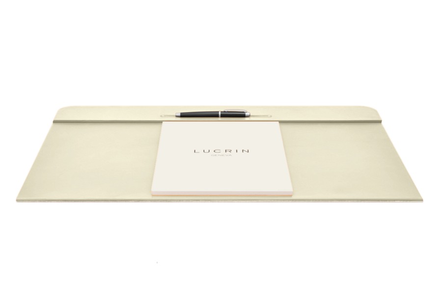 Leather desk pad (60 x 40 cm) OffWhite Smooth Leather