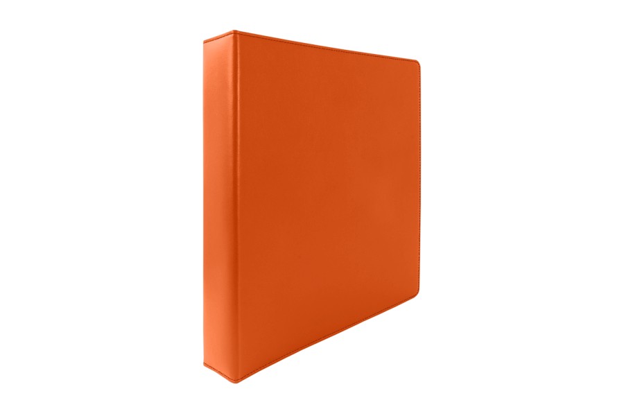 Leather A4 Office Binder Orange Smooth Leather