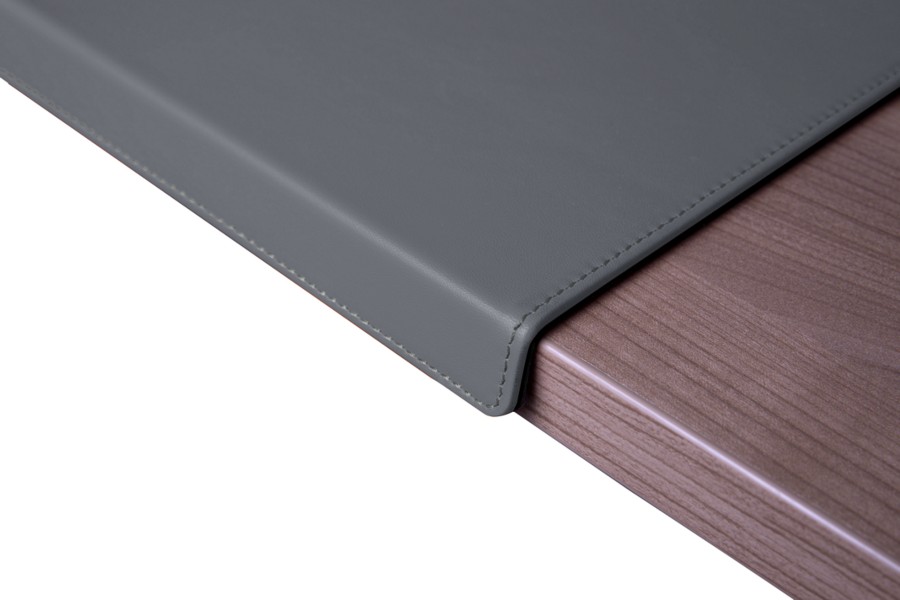 Medium desk pad with edge protector MouseGrey Smooth Leather