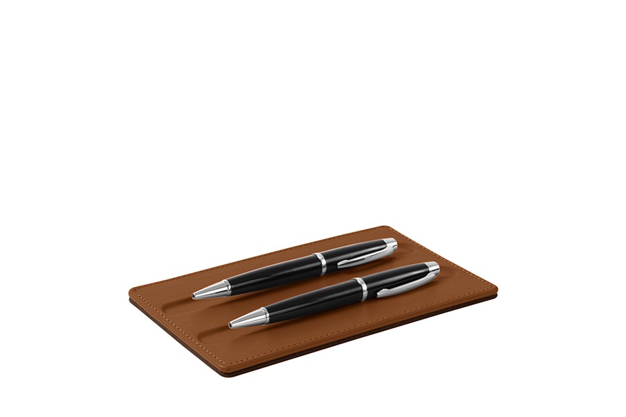 Pen Tray - 2 Pens - Tan - Bonded Leather
