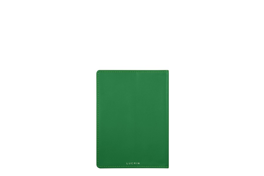 Protègepasseport en cuir de luxe Vert Cuir Lisse