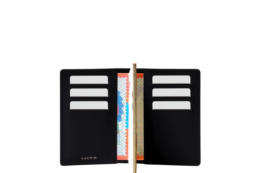 Luxury Leather Passport Holder Black Smooth Leather