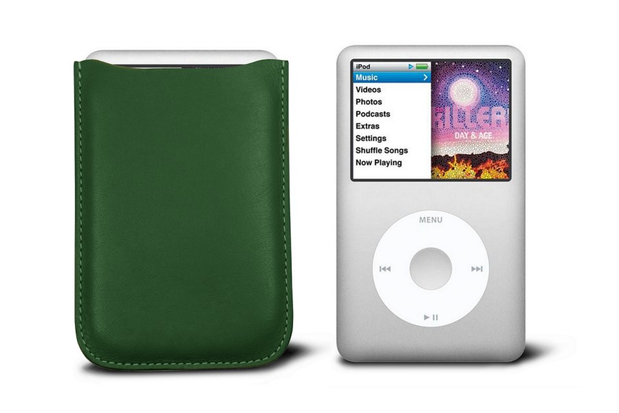 Leather case for iPod Classic - Dark Green - Smooth Leather