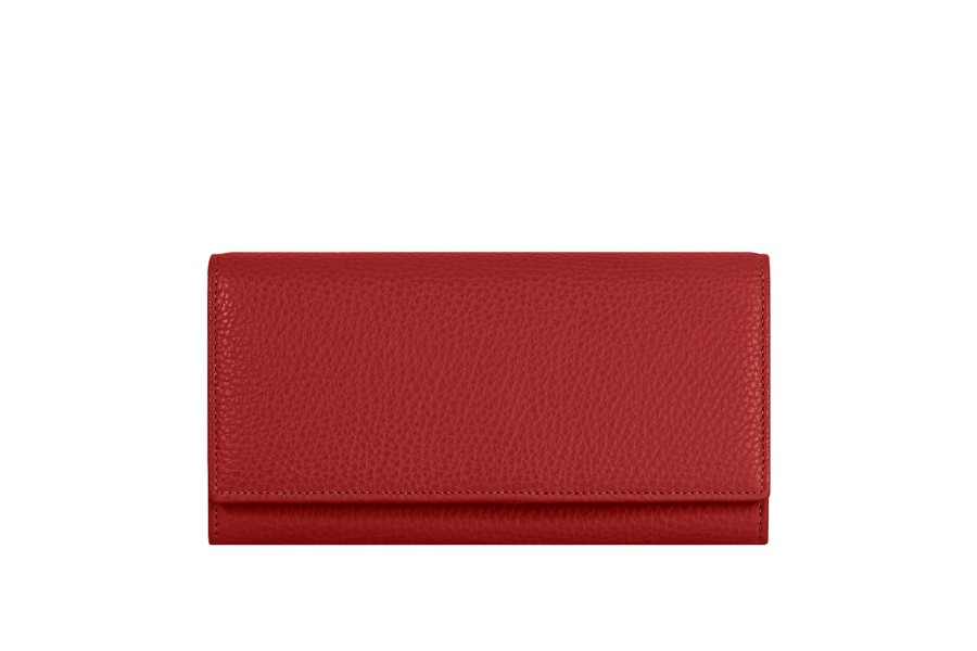 | Woman's Leather Wallet - Red - Pebbled Leather