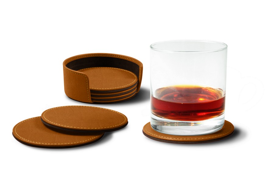 Set of 6 Leather Coasters – Luxury Handmade Coaster Set | LUCRIN Geneva ...