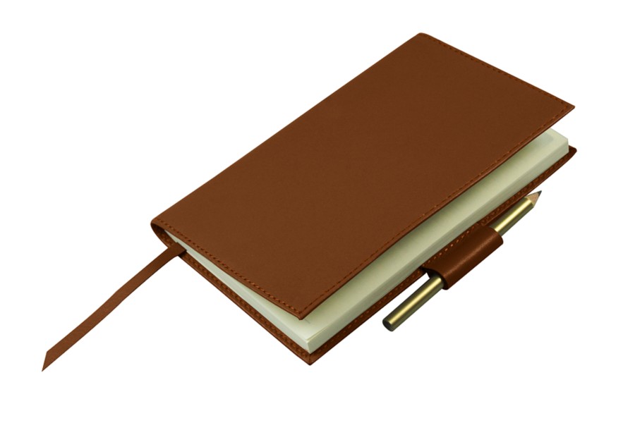 Notebook for golf score with leather cover - Tan - Smooth Leather