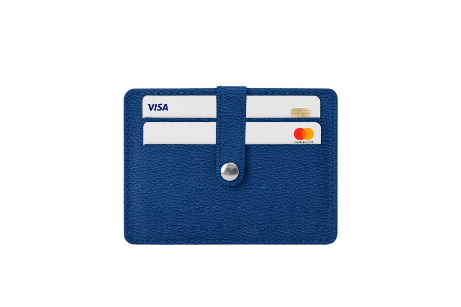 Bleu Porte-carte de crédit et cartes de visite myledershop 