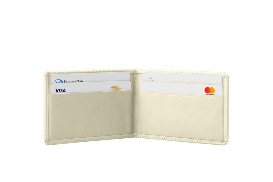 Etui Carte Bancaire personnalis?� en cuir | Porte Cartes - Blanc Cass?� - Cuir Lisse