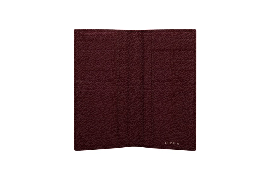 Wallet for 12 credit cards Burgundy Granulated Leather