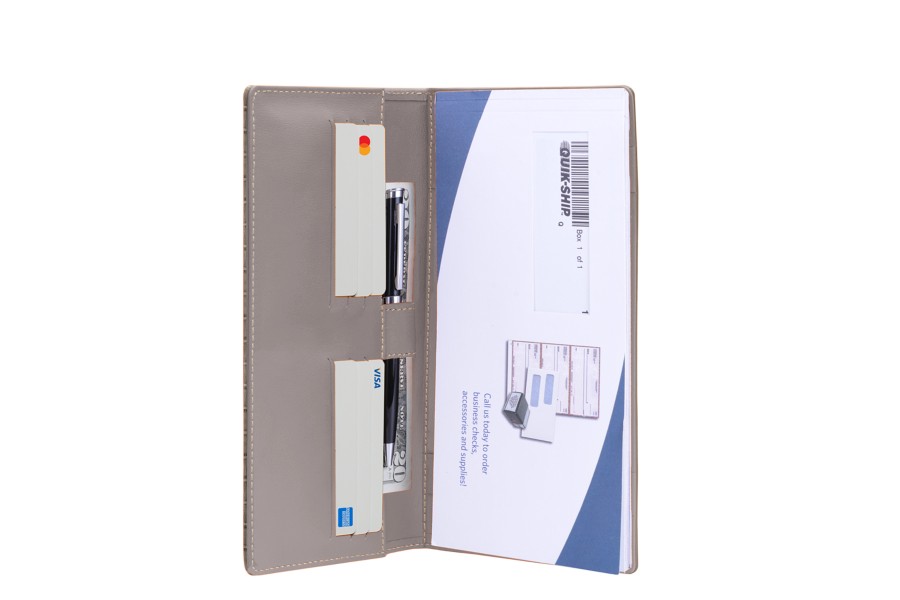 | Custodia standard in pelle per libretto degli assegni - Taupe chiaro ...