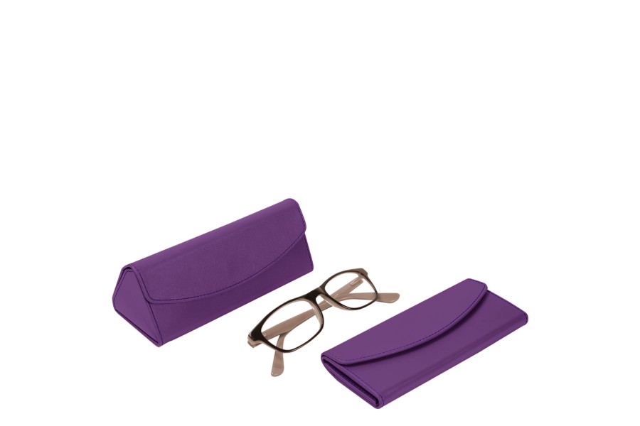 Foldable glasses case in leather